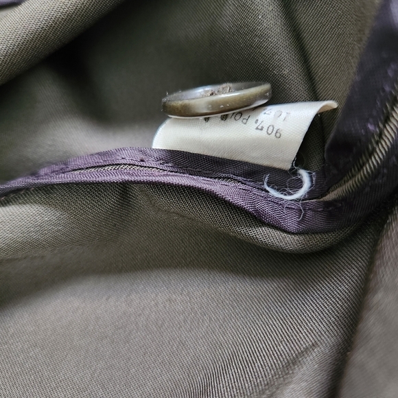 Theory‎ Sage Green Brown Blazer Top L Three Button Front Pockets - Picture 8 of 10